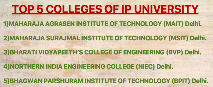 Top 5 Colleges of IP University Delhi