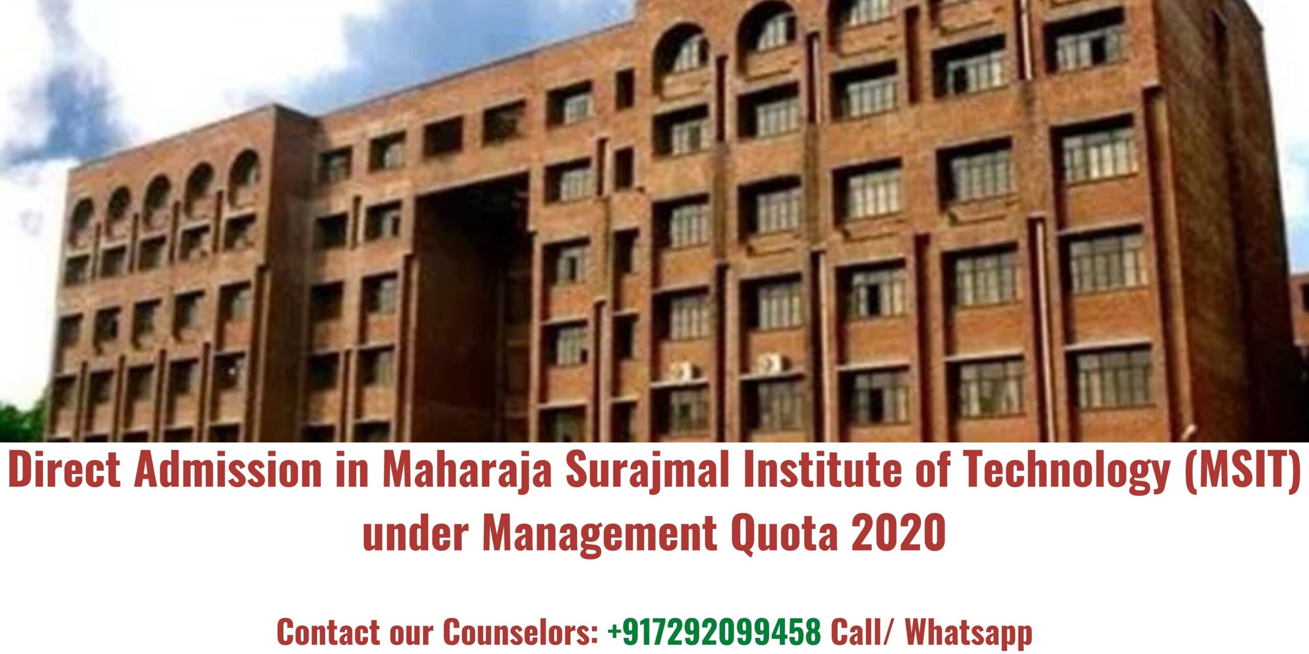 Direct Admission in Maharaja Surajmal Institute Of Technology (MSIT)